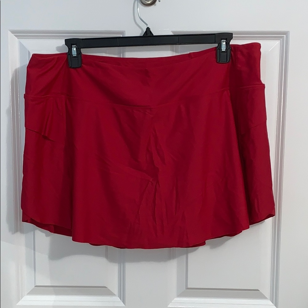 HALARA 3XL Red Mini Skirt With Built In Shorts